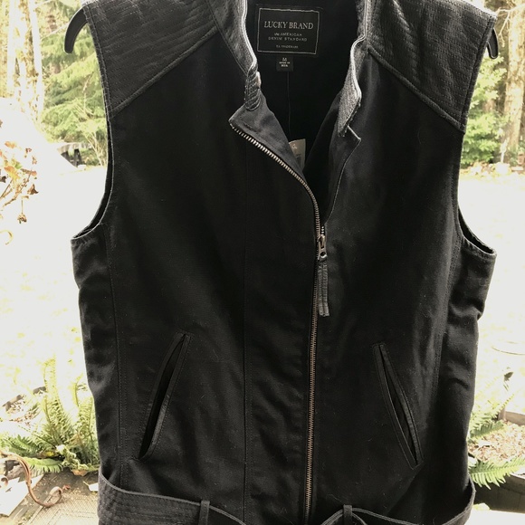NEW Lucky Brand Womens Black Moto Vest - Picture 2 of 5